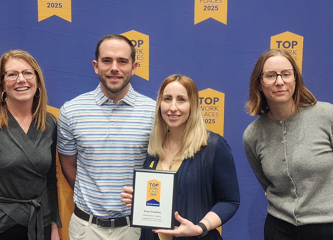 Core team members at top places to work award show