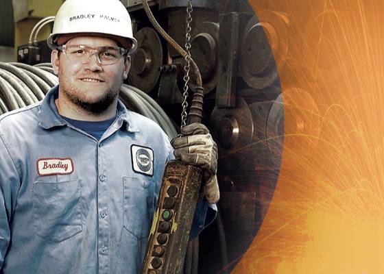 mechanic smiling at work