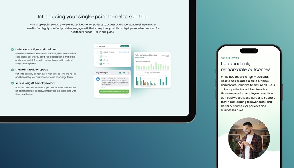 holista website mobile and desktop