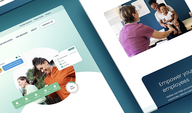 stills of holista website pages