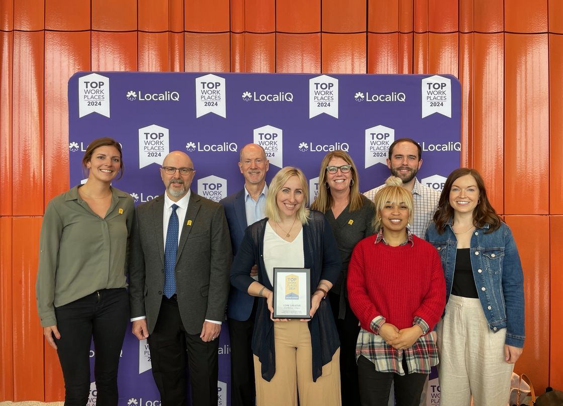 Core team members at top places to work award show