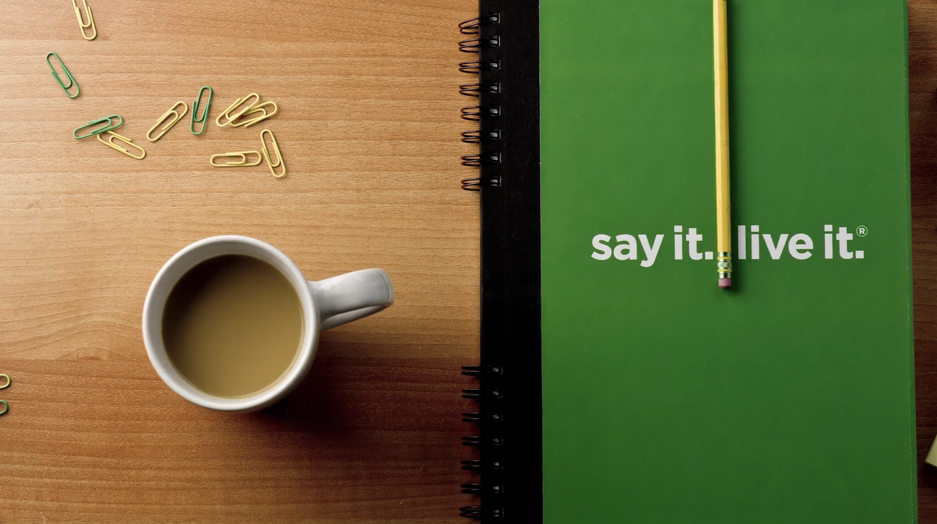 coffee cup and notebook