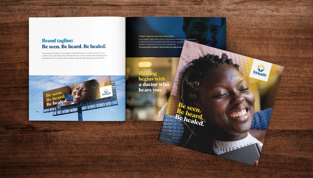 be seen be heard be healed brand book used to show campaign imagery and explain the campaign