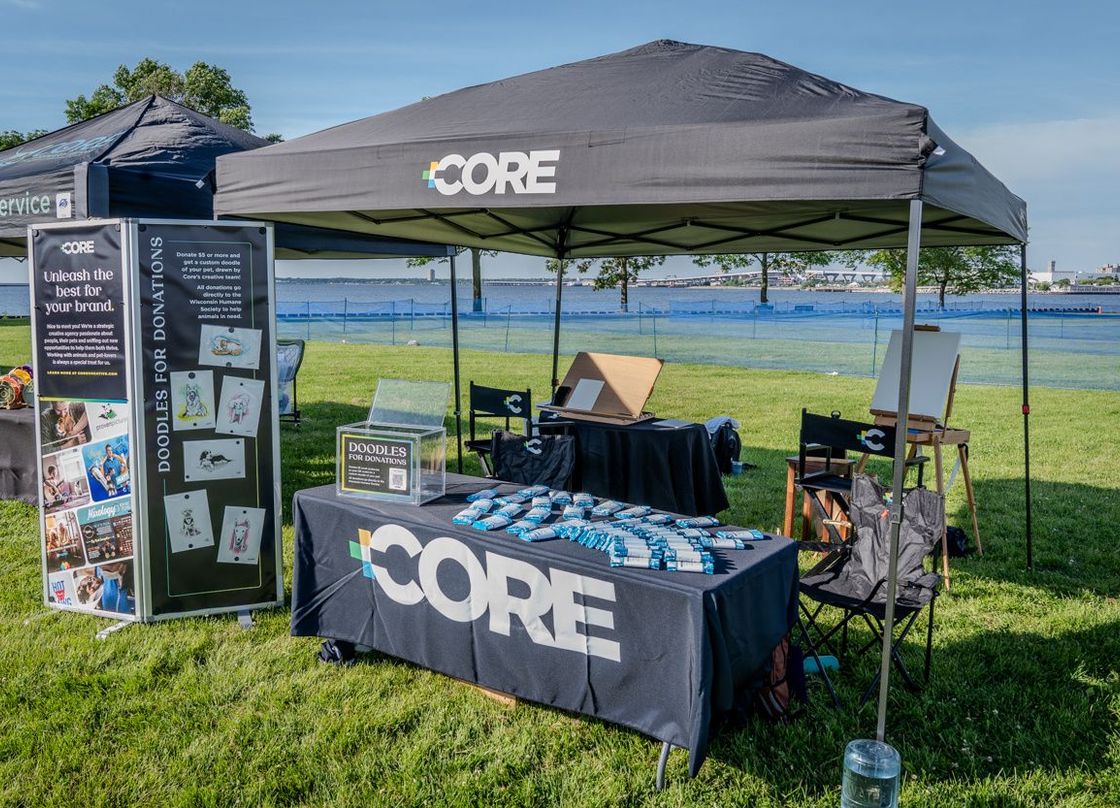 core's booth at the pet walk